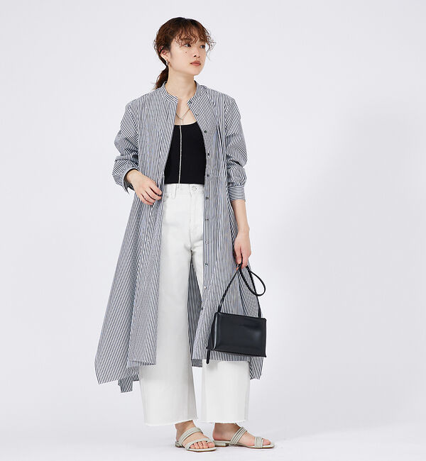 qualite「イレギュラーヘムシャツワンピース」|ワンピース|