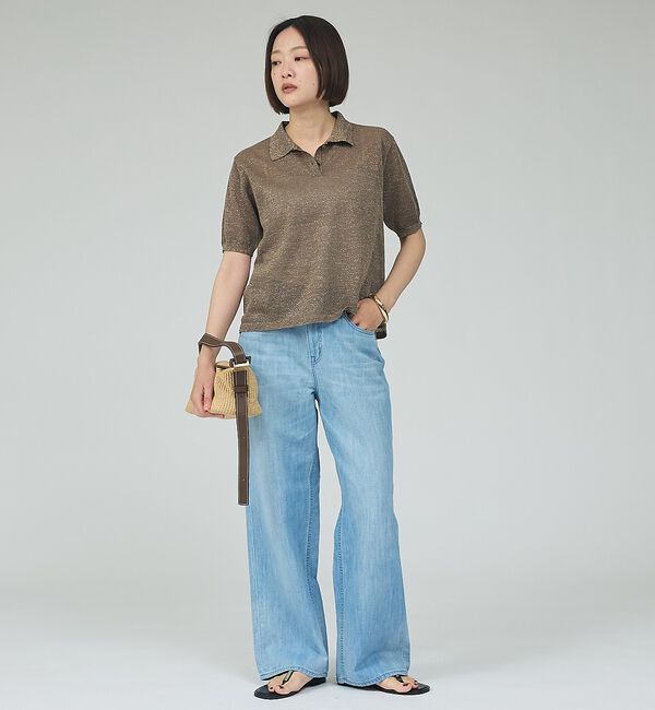 qualite「ラメポロニットTシャツ」|Tシャツ・カットソー|
