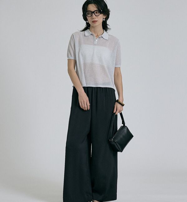 qualite「ラメポロニットTシャツ」|Tシャツ・カットソー|
