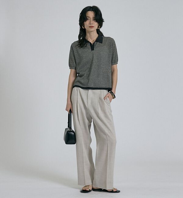 qualite「ラメポロニットTシャツ」|Tシャツ・カットソー|