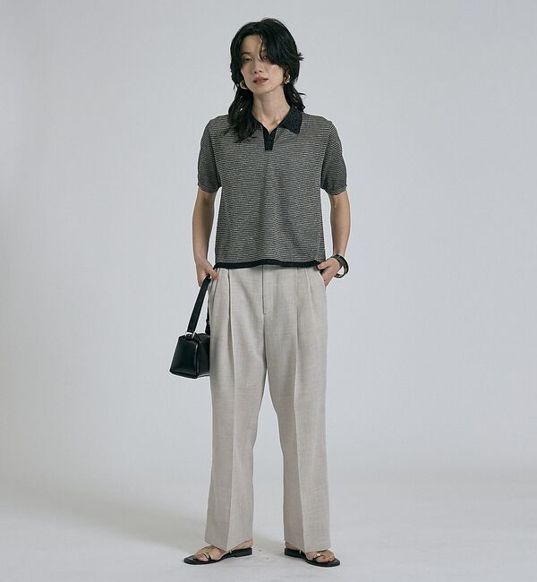 qualite「ラメポロニットTシャツ」|Tシャツ・カットソー|