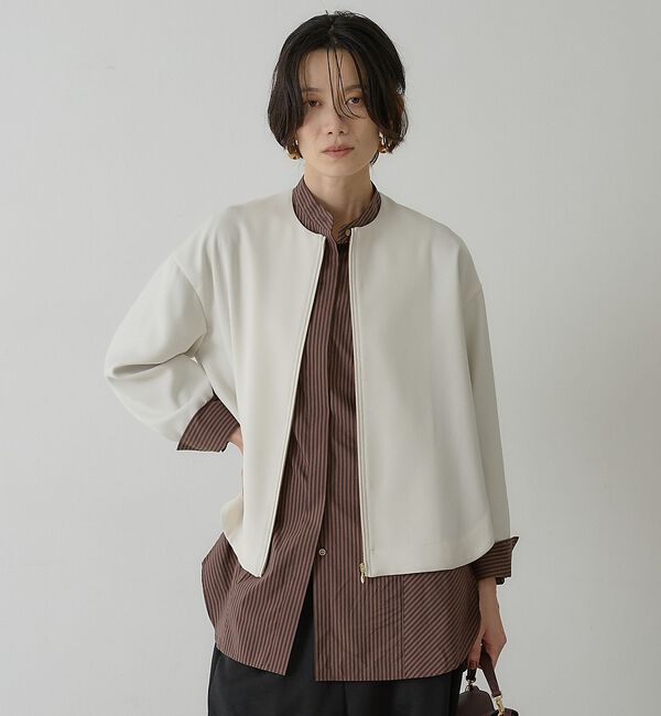 qualite「ダブルクロスジップブルゾン【予約】」|ブルゾン・スタジャン|