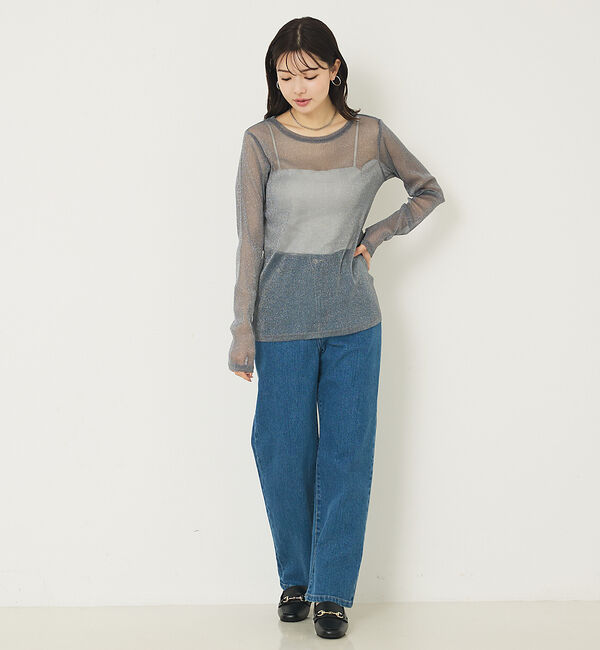 abahouse mavie「ラメチュールロンT」|Tシャツ・カットソー|