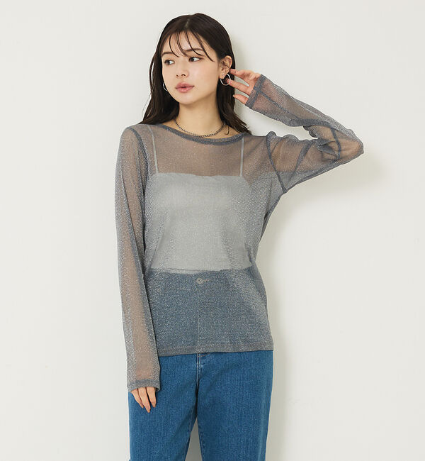 abahouse mavie「ラメチュールロンT」|Tシャツ・カットソー|
