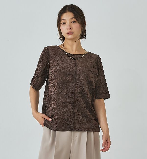 abahouse mavie「シアーベロアTシャツ」|Tシャツ・カットソー|