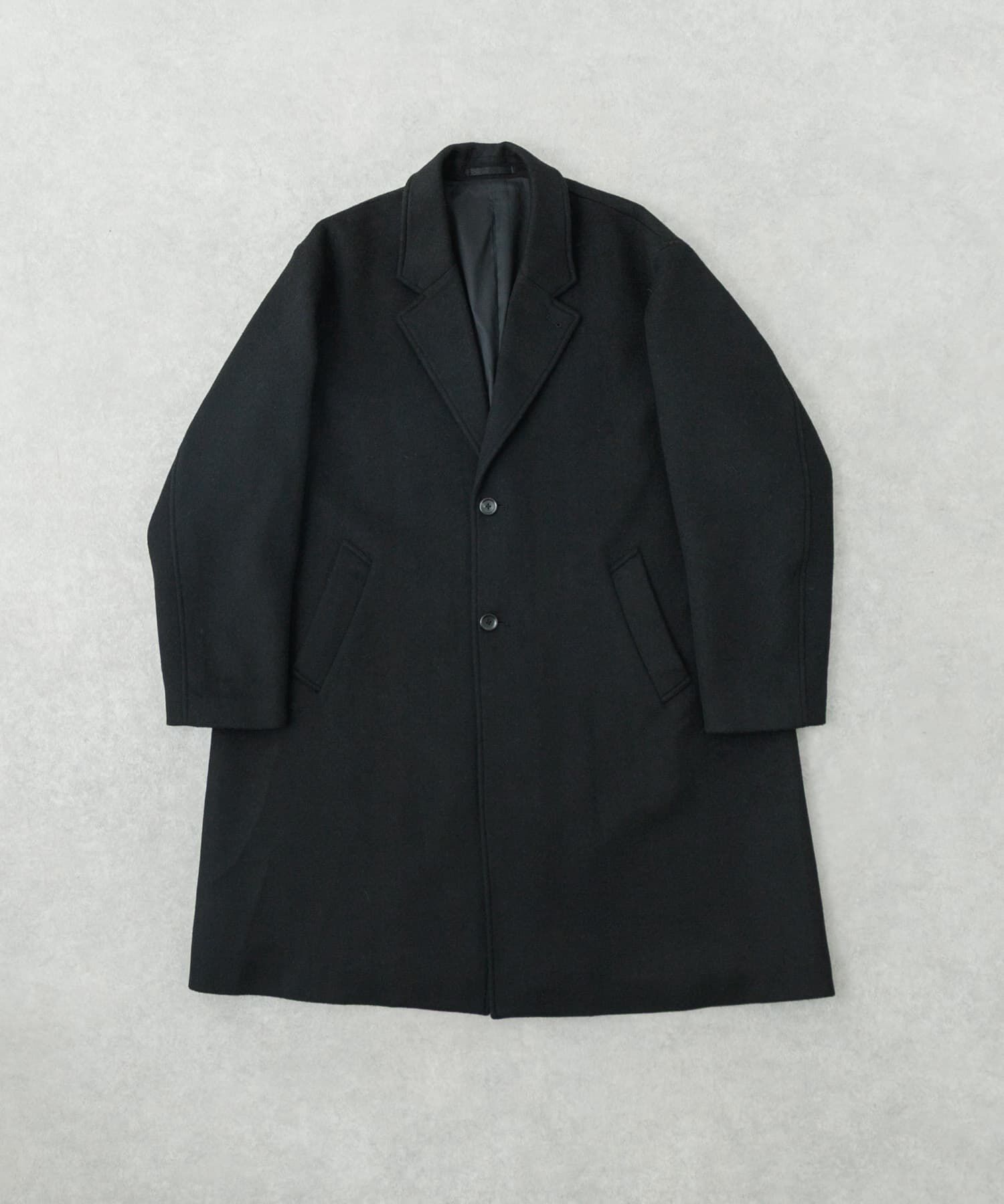 URBAN RESEARCH「WOOL OVER CHESTER COAT」|チェスターコート|ブラック
