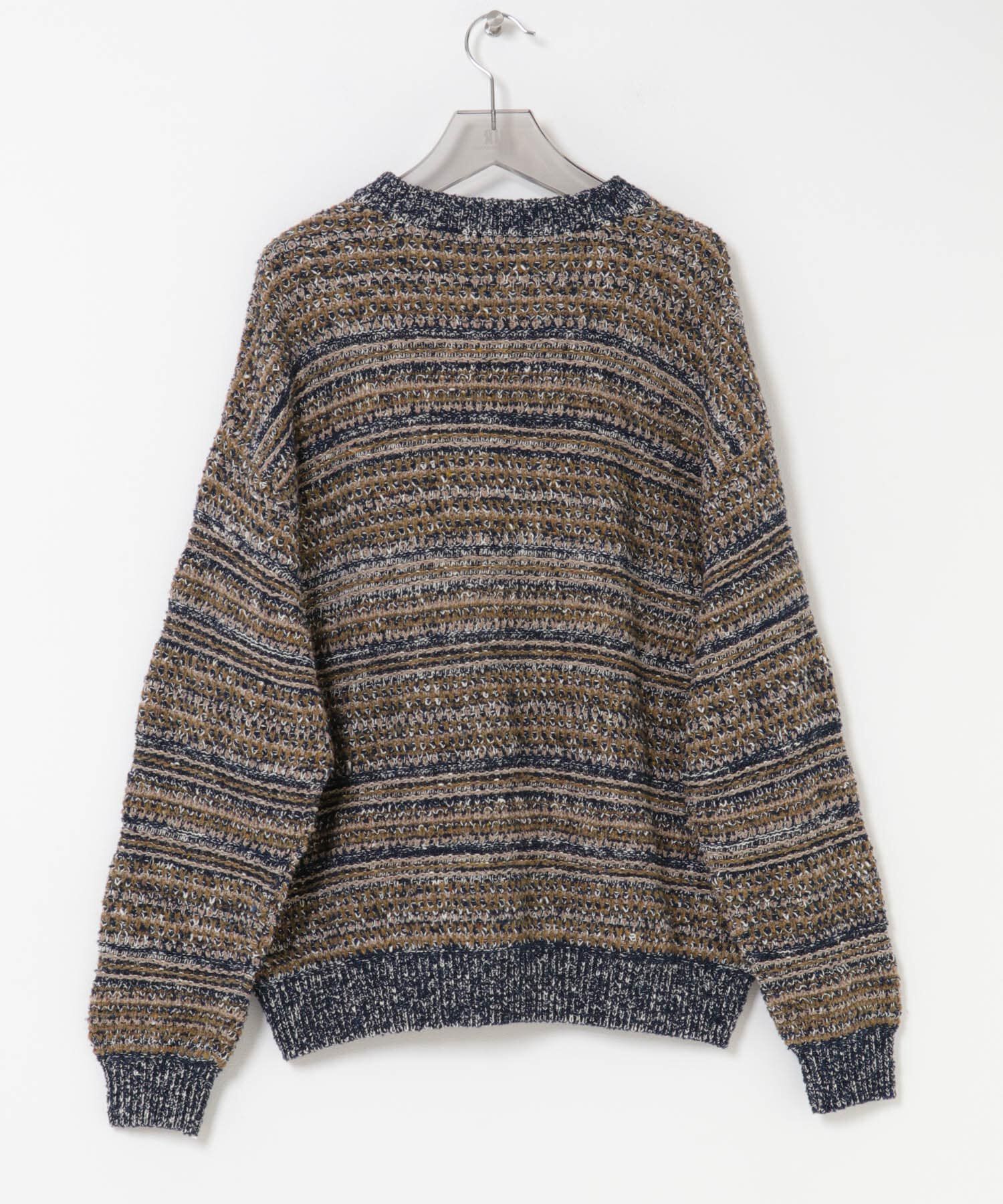 URBAN RESEARCH「『別注』crepuscule&times;URBAN RESEARCH　Multi Border Mix CREW-NECK」|ニット・セーター|