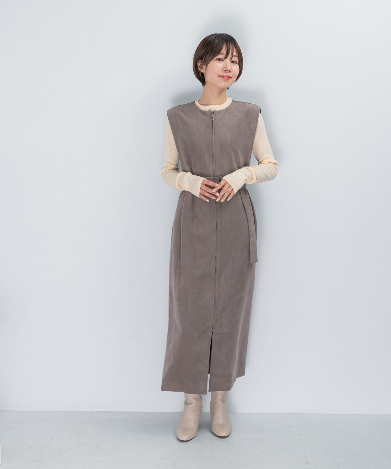 URBAN RESEARCH ROSSO「フロントファスナーレイヤードワンピース」|ワンピース|