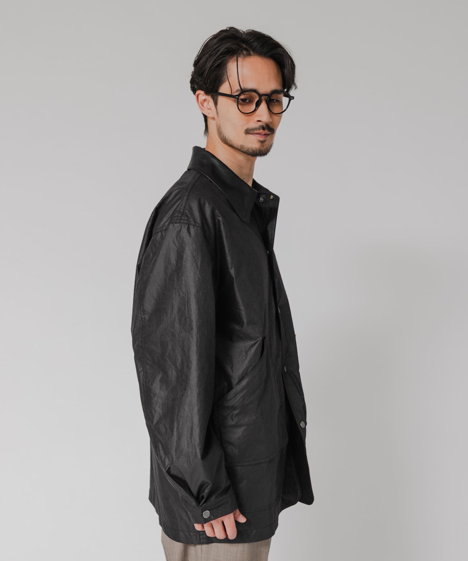 URBAN RESEARCH「NYLON HUNTING JACKET」|ノーカラーコート|