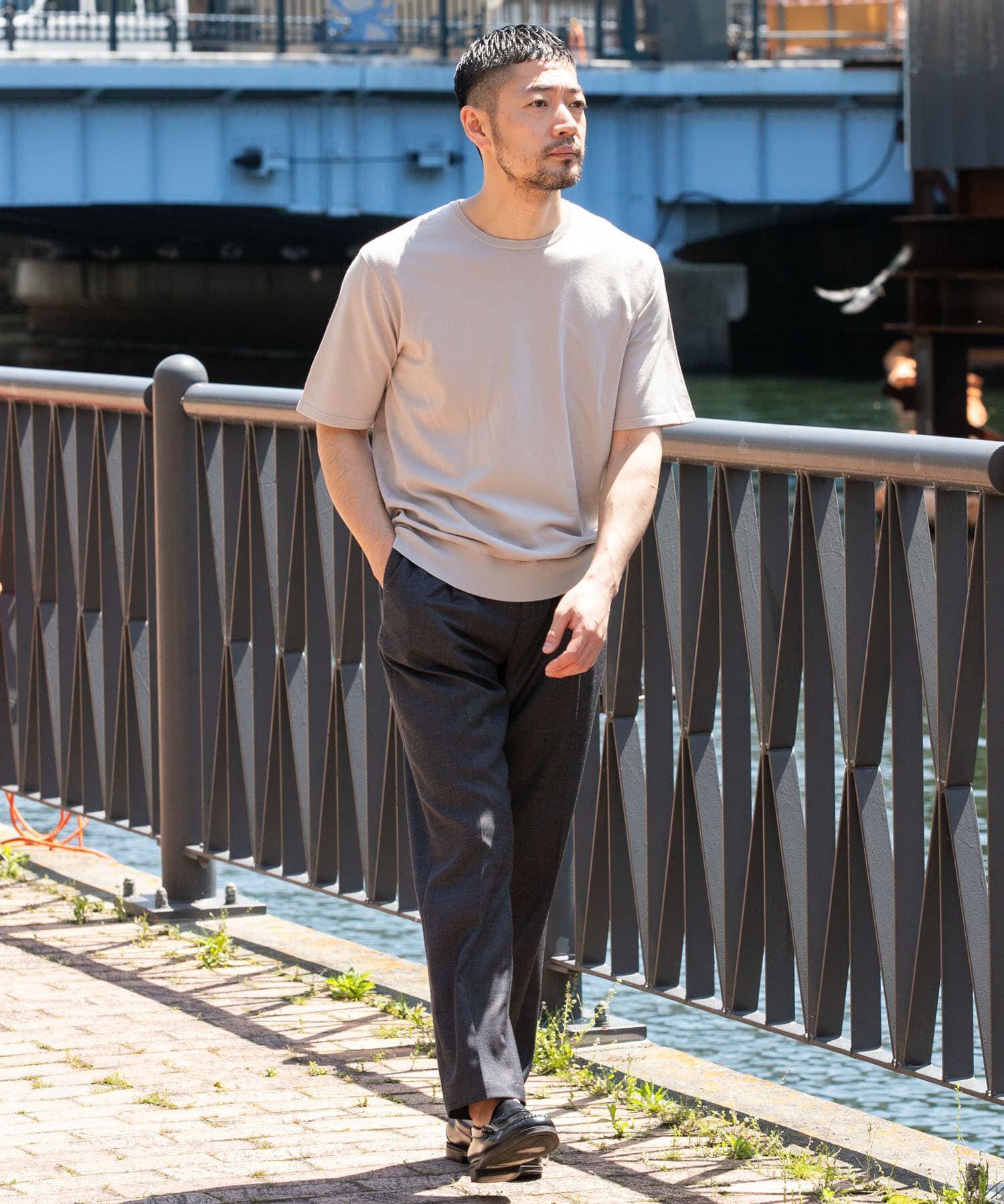 URBAN RESEARCH ROSSO「『WEB限定』シルク混クルーネックサマーニット」|ニット・セーター|