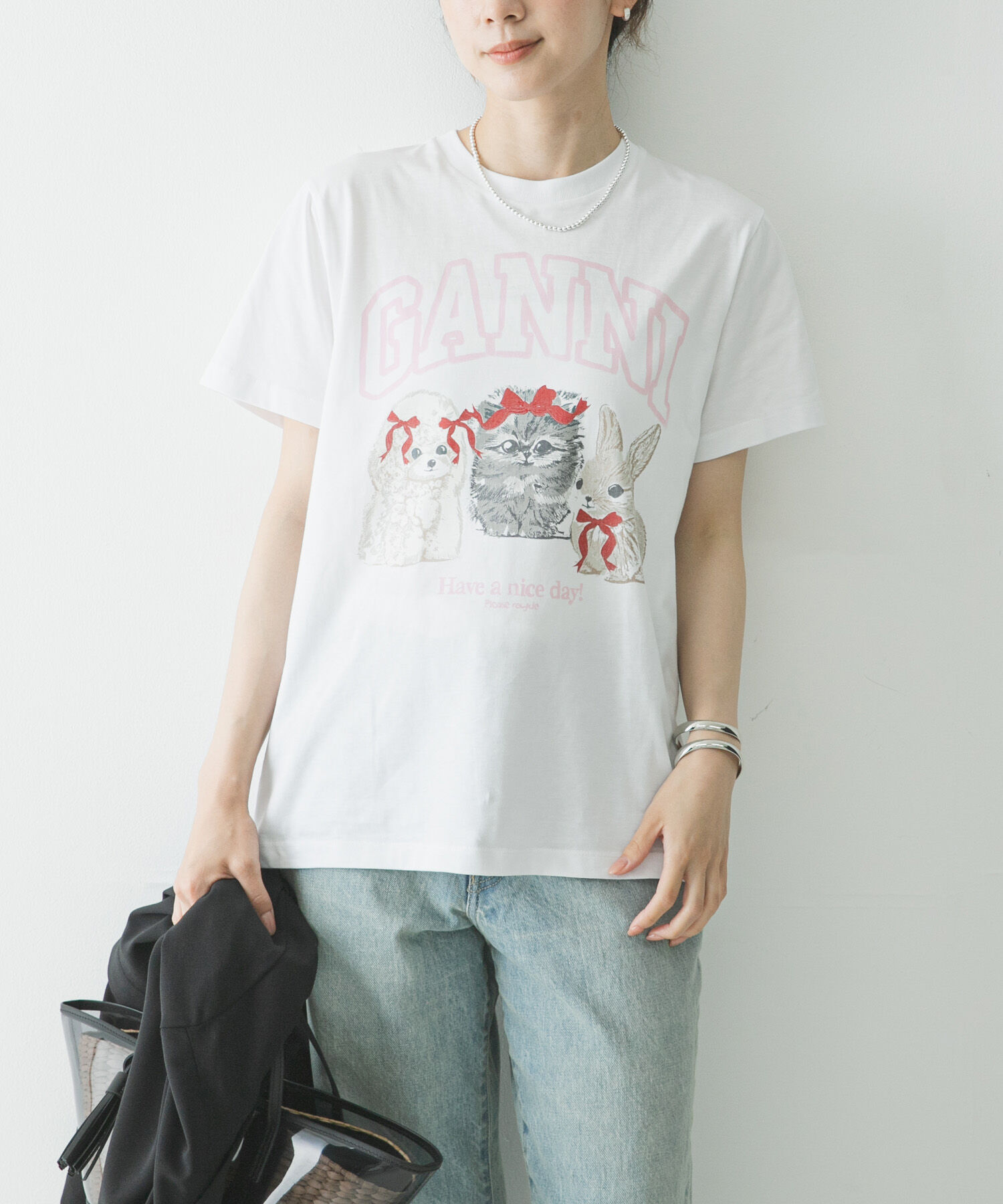URBAN RESEARCH「GANNI　JERSEY CUTE ANIMALS」|Tシャツ・カットソー|ホワイト系その他