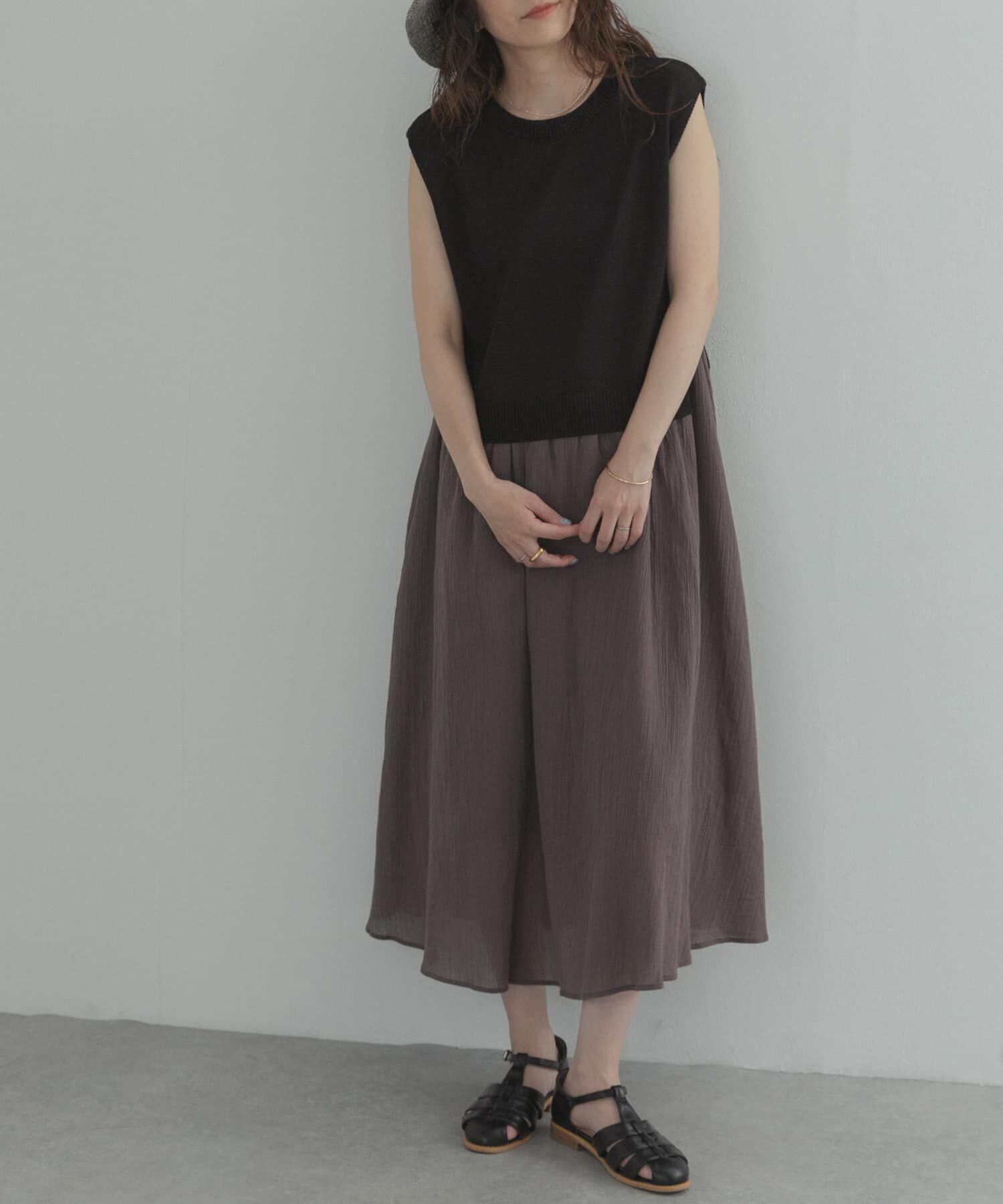URBAN RESEARCH DOORS「『WEB限定』バイカラーニットドッキングワンピース」|ワンピース|