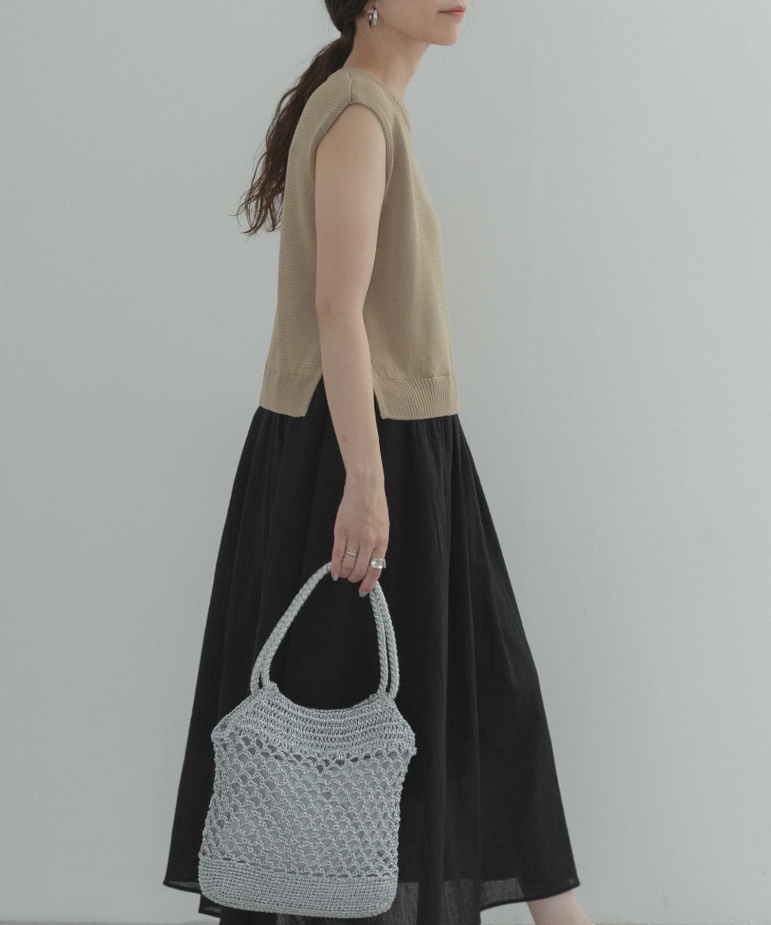 URBAN RESEARCH DOORS「『WEB限定』バイカラーニットドッキングワンピース」|ワンピース|