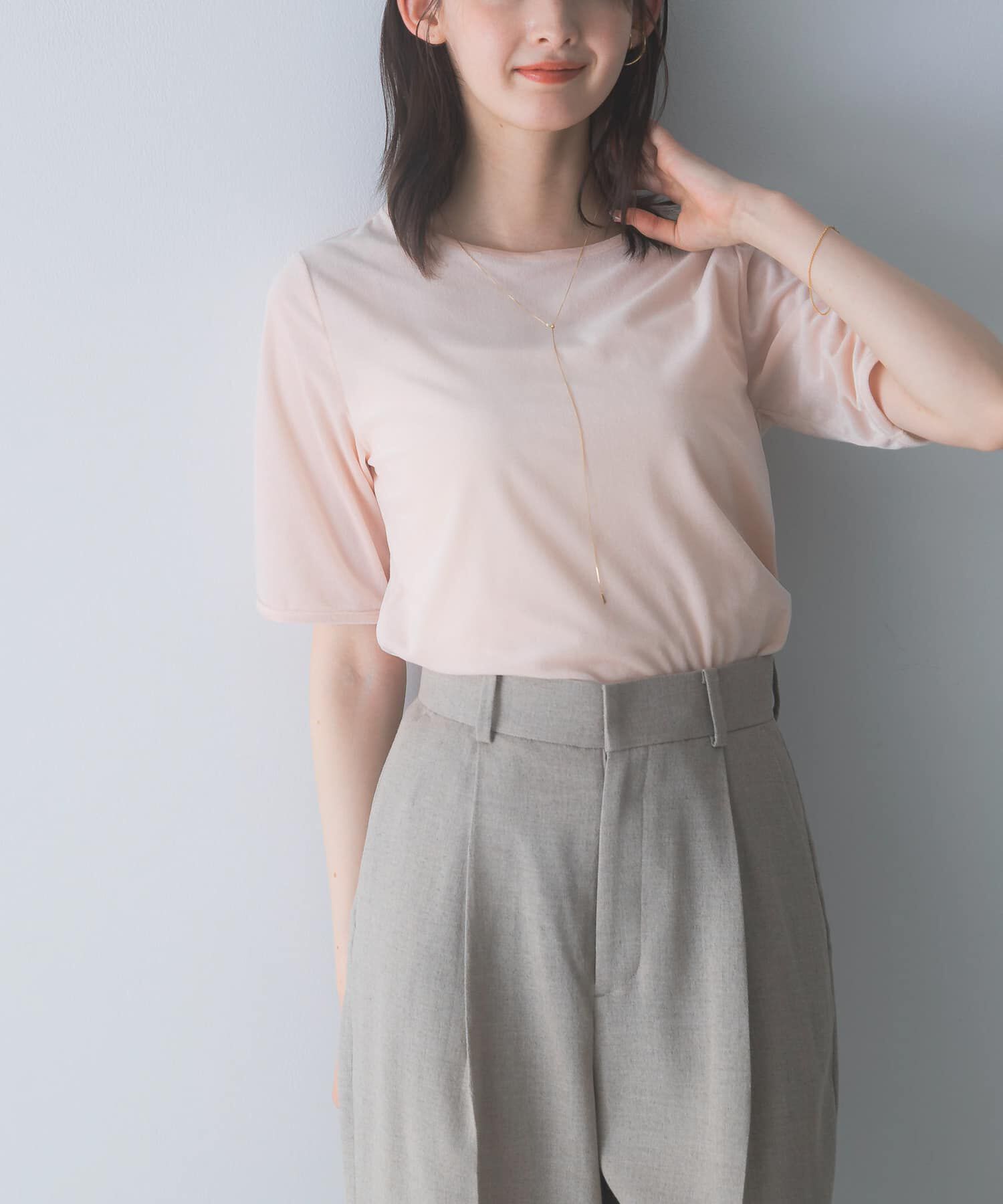 URBAN RESEARCH ROSSO「バックスリットシアーベロアカットソー」|Tシャツ・カットソー|