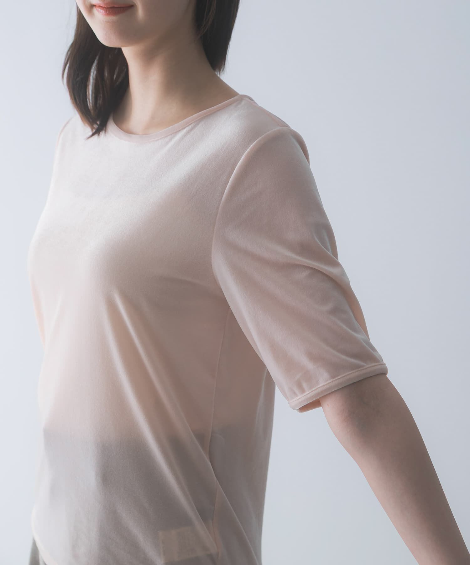 URBAN RESEARCH ROSSO「バックスリットシアーベロアカットソー」|Tシャツ・カットソー|