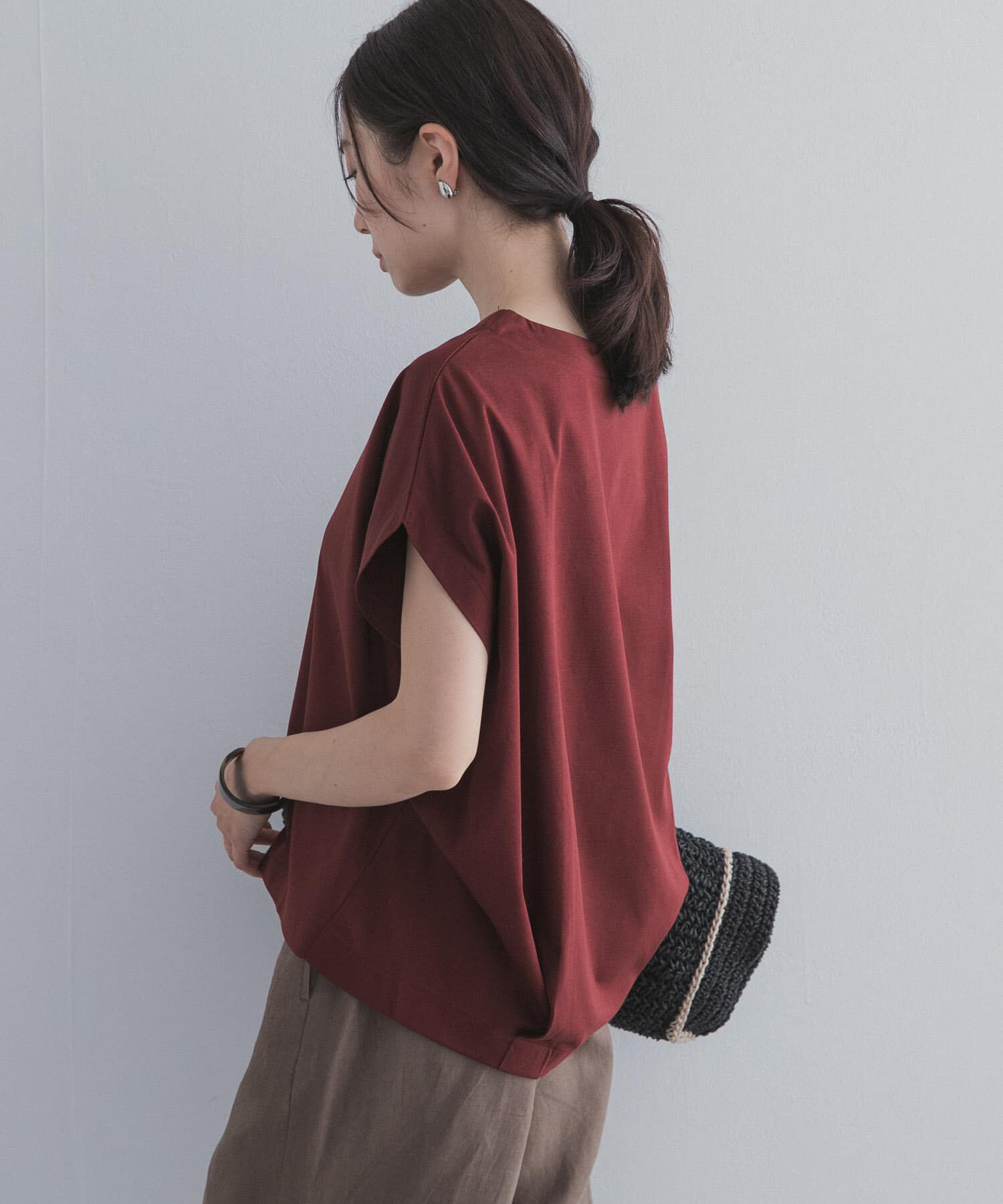 URBAN RESEARCH DOORS「『UR TECH』サマシェアバックタックコクーンプルオーバー」|Tシャツ・カットソー|