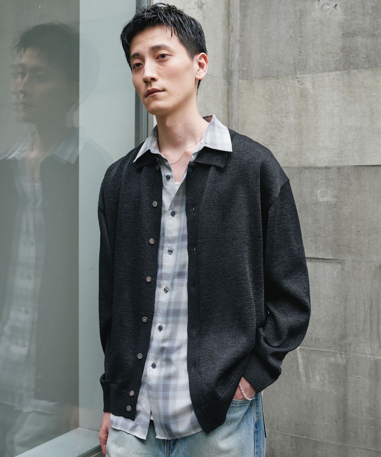 URBAN RESEARCH DOORS「『洗濯可/UVカット』『URTECH』Aircare ロングスリーブシャツカーディガン」|カーディガン|