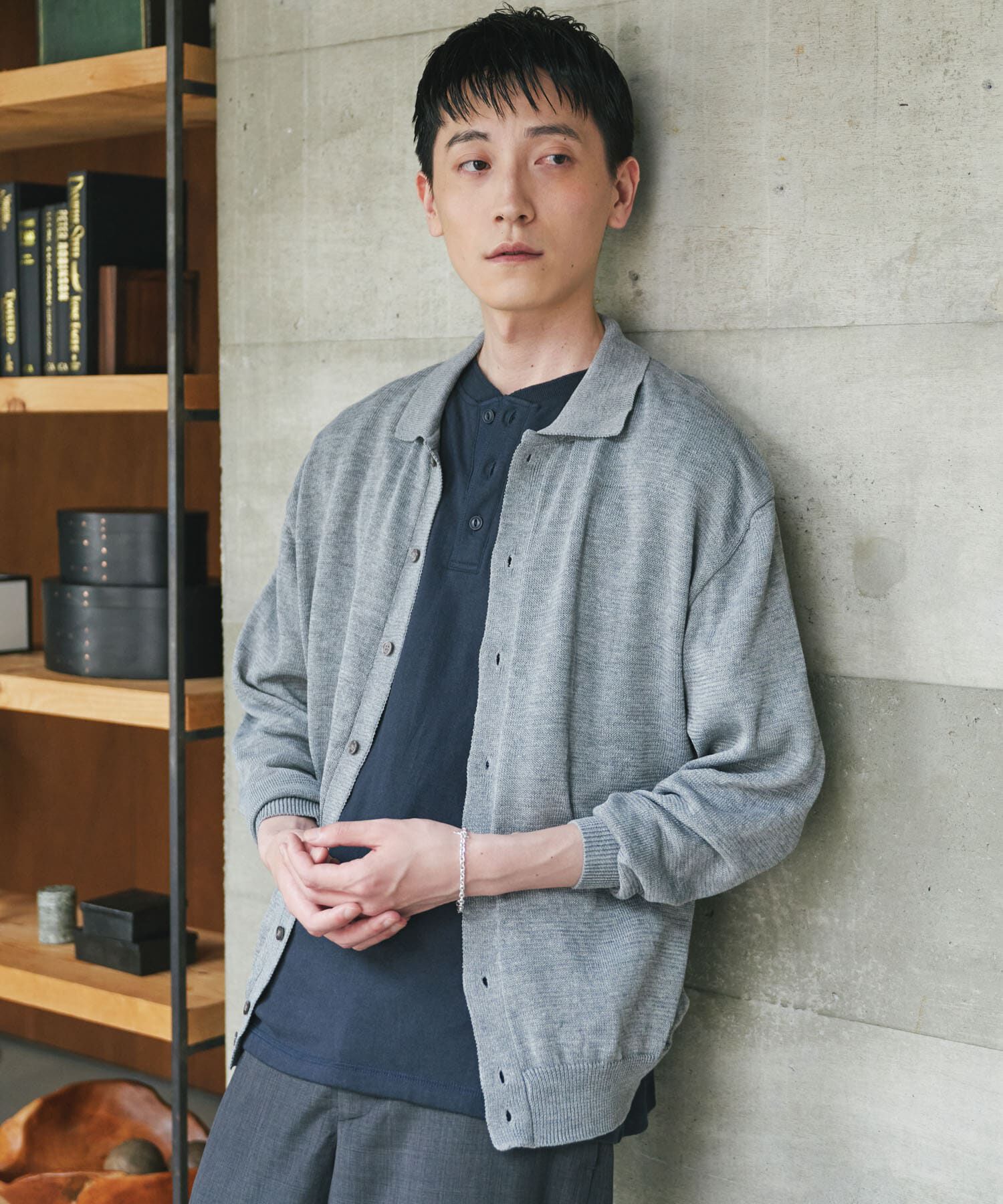 URBAN RESEARCH DOORS「『洗濯可/UVカット』『URTECH』Aircare ロングスリーブシャツカーディガン」|カーディガン|