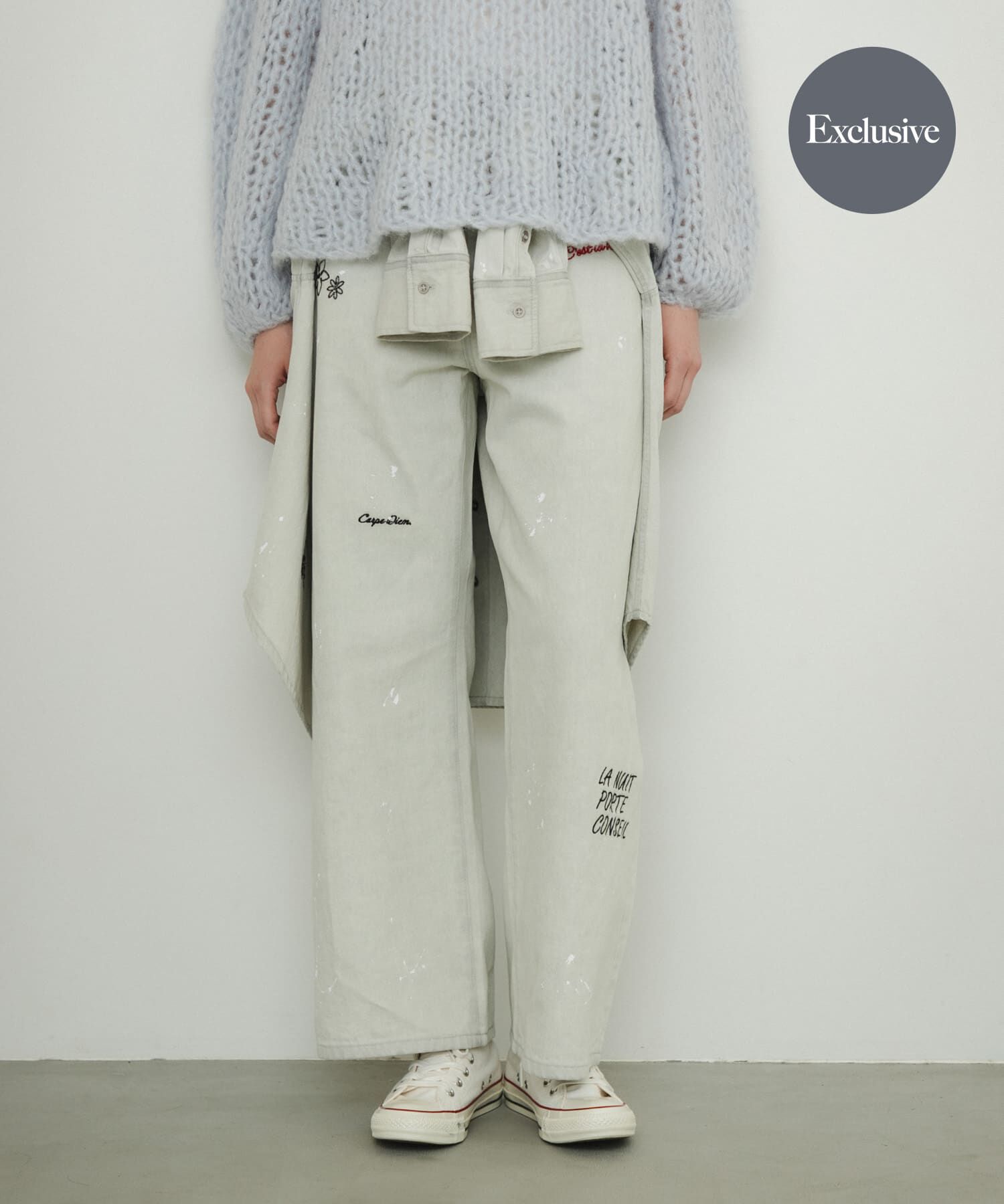 URBAN RESEARCH「『別注』PICCADILLY&times;URBAN RESEARCH　刺繍デニムパンツ」|デニム|グレー系その他