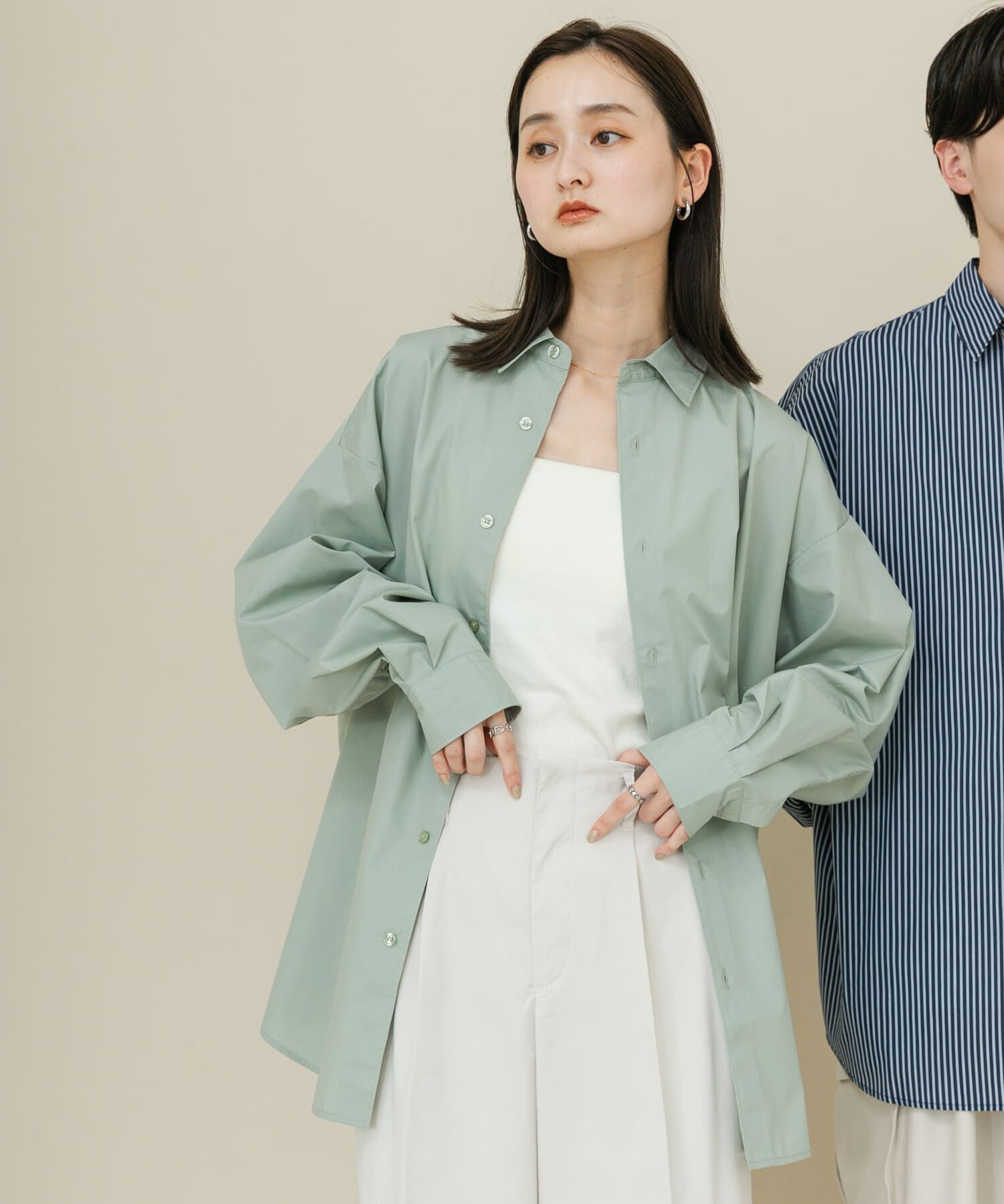 SENSE OF PLACE by URBAN RESEARCH「『ユニセックス』ブロードレギュラーカラールーズシャツ」|シャツ・ブラウス|ミント