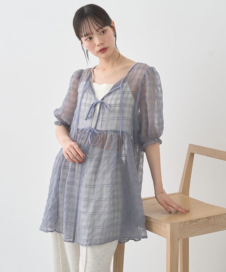 earth music&ecology「【WEB限定】シアーパフチュニック」|チュニック|