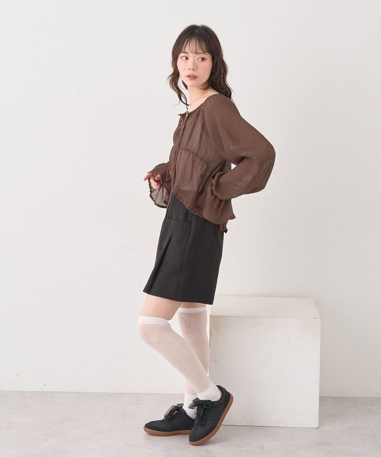 earth music&ecology「ナローリボンくしゅくしゅギャザーブラウス」|シャツ・ブラウス|