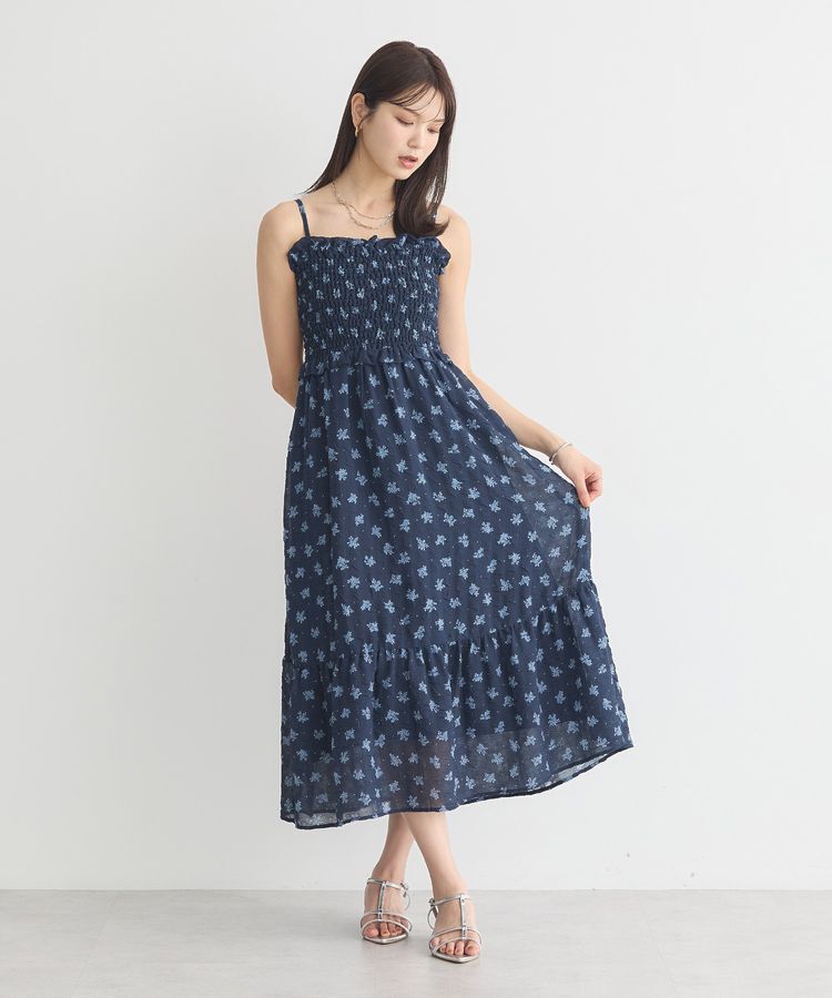earth music&ecology「花柄シアーポップコーンキャミワンピース」|ワンピース|