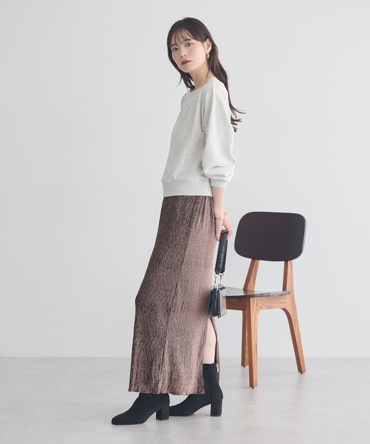 earth music&ecology「シャイニーベロアスカート」|タイト|