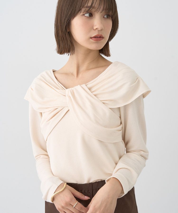 earth music&ecology「リボンライクドレーププルオーバー」|Tシャツ・カットソー|Ivory