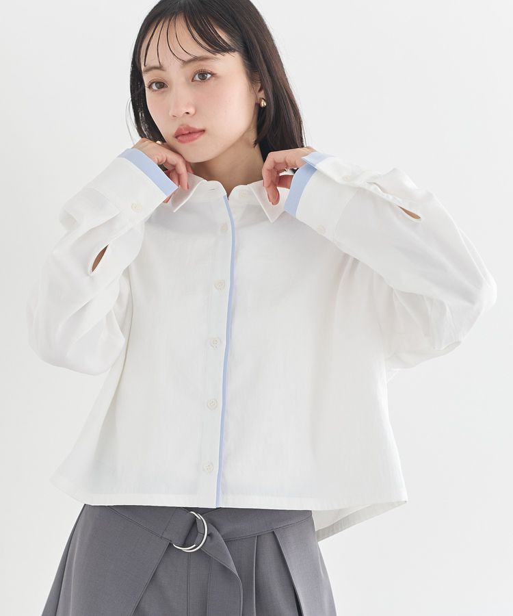 earth music&ecology「パイピングショートシャツ」|シャツ・ブラウス|Off White