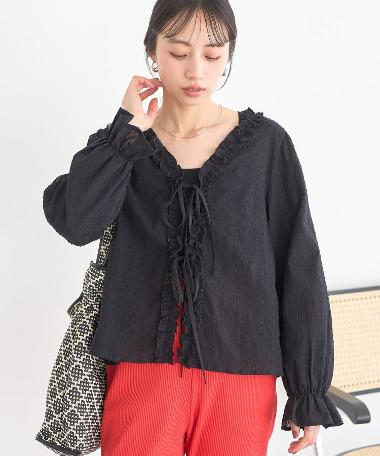 earth music&ecology「コットンレースブラウス」|シャツ・ブラウス|Black