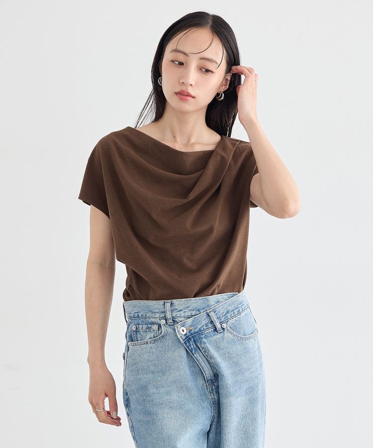 earth music&ecology「フレンチスリーブドレーププルオーバー」|Tシャツ・カットソー|