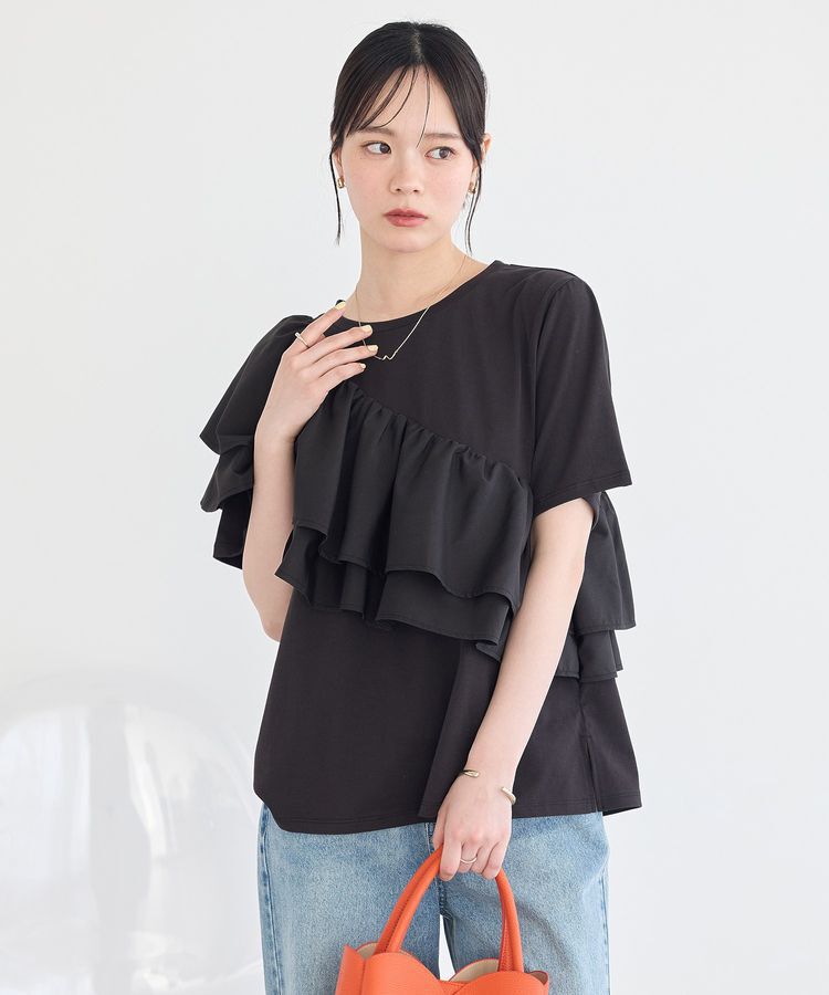 earth music&ecology「【接触冷感】フリルプルオーバー」|Tシャツ・カットソー|