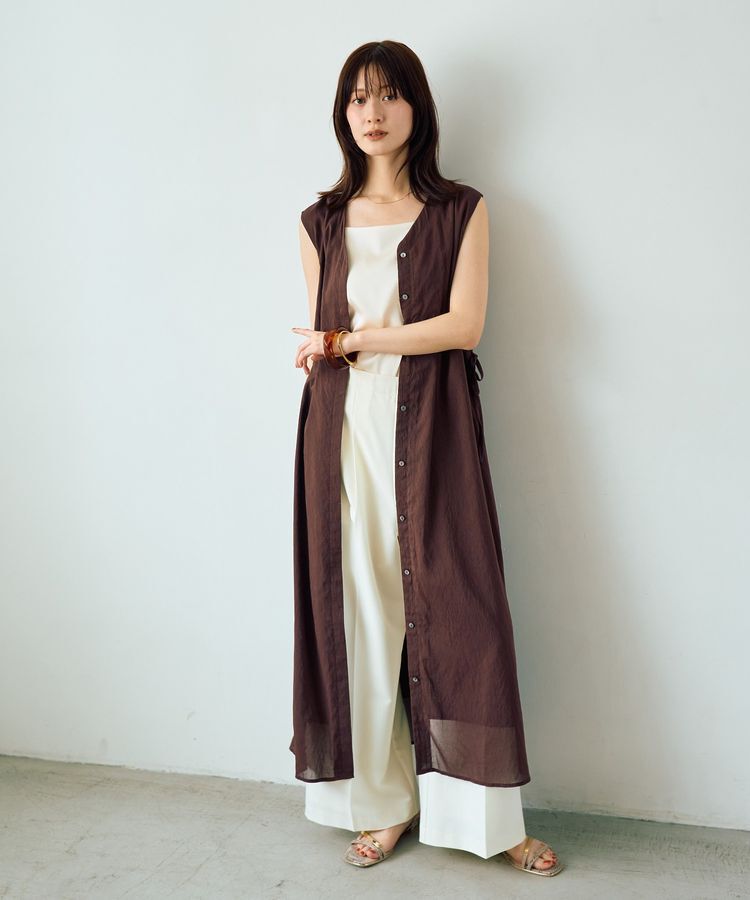 YECCA VECCA「ドライタッチシアードロストワンピース」|ワンピース|Brown