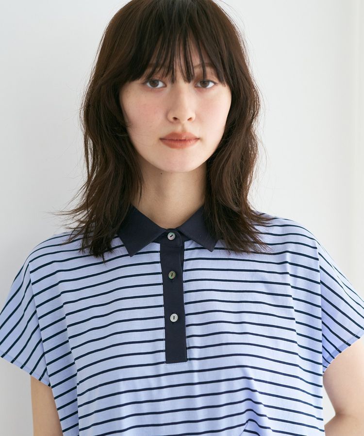 YECCA VECCA「アシメボーダーポロシャツ」|Tシャツ・カットソー|