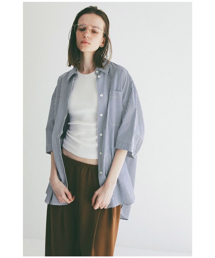 GARAGE OF GOOD CLOTHING「【CLANE】HALF SLEEVE HUGE SHIRTS」|シャツ・ブラウス|Stripe