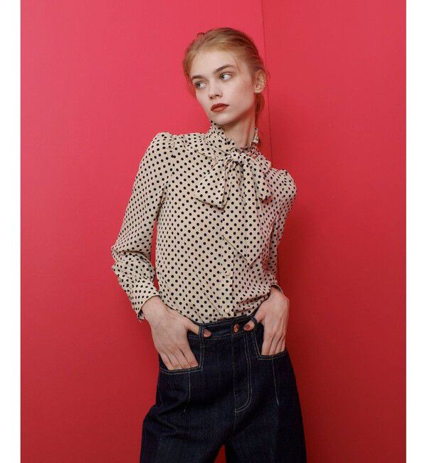 LOULOU WILLOUGHBY「◇【LOULOU WILLOUGHBY】デシンドットフリルボウタイブラウス」|シャツ・ブラウス|