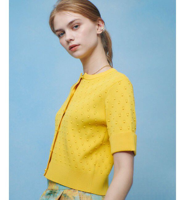 LOULOU WILLOUGHBY「【LOULOU WILLOUGHBY】アイレット半袖カーディガン」|カーディガン|