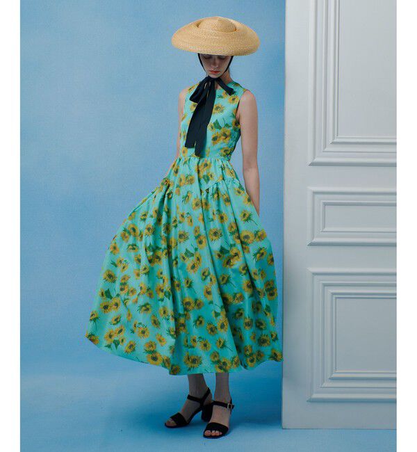 LOULOU WILLOUGHBY「WEB 一部店舗限定 サンフラワープリントバッククロスワンピース」|ワンピース|