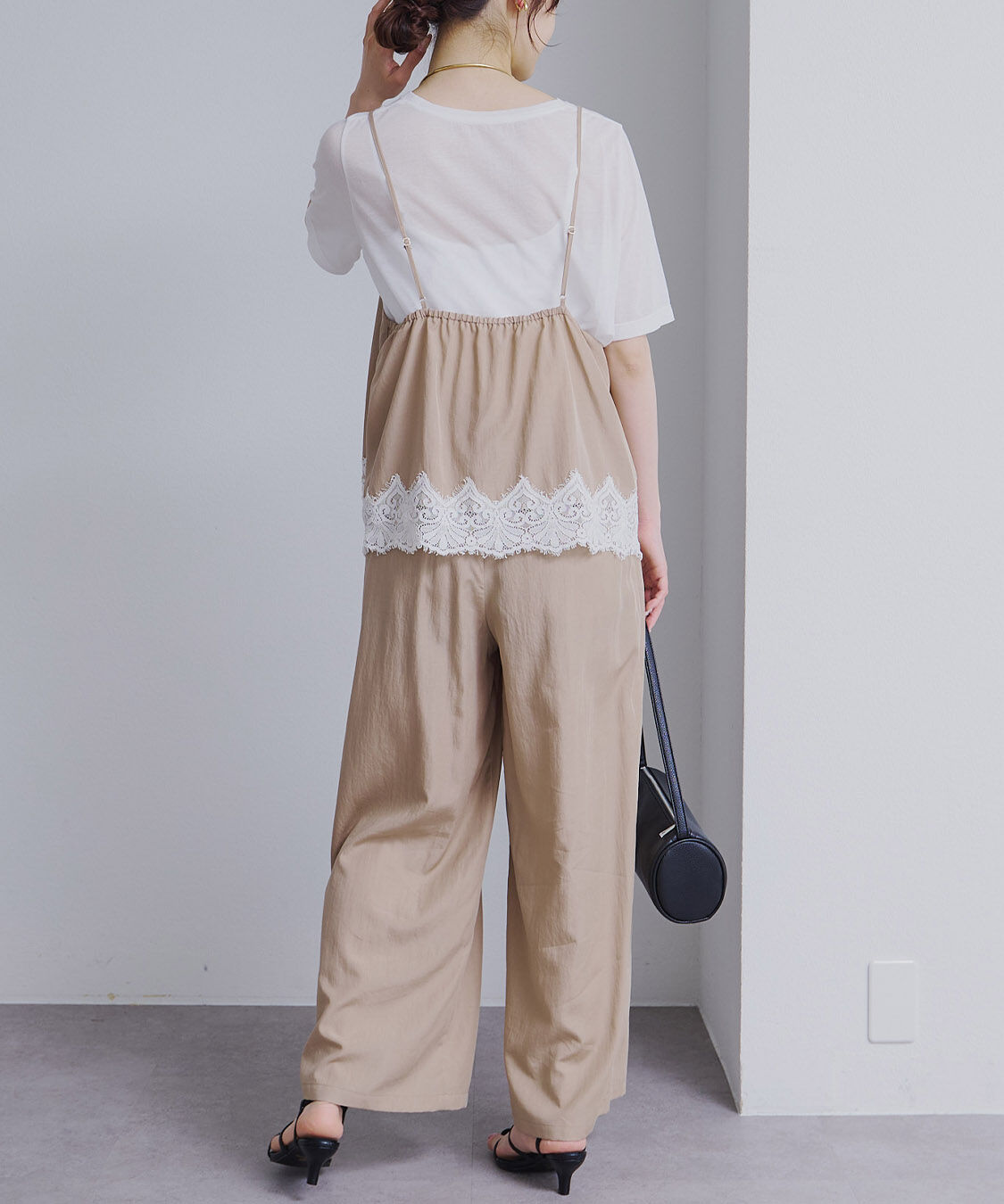  「【SET ITEM】レースヘムキャミソール+スラックスパンツセット」|その他|