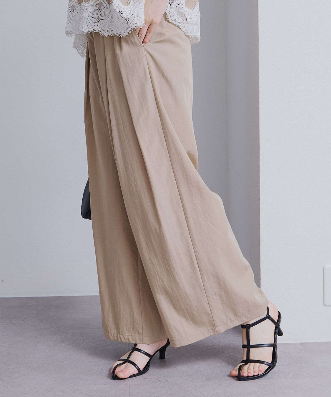  「【SET ITEM】レースヘムキャミソール+スラックスパンツセット」|その他|
