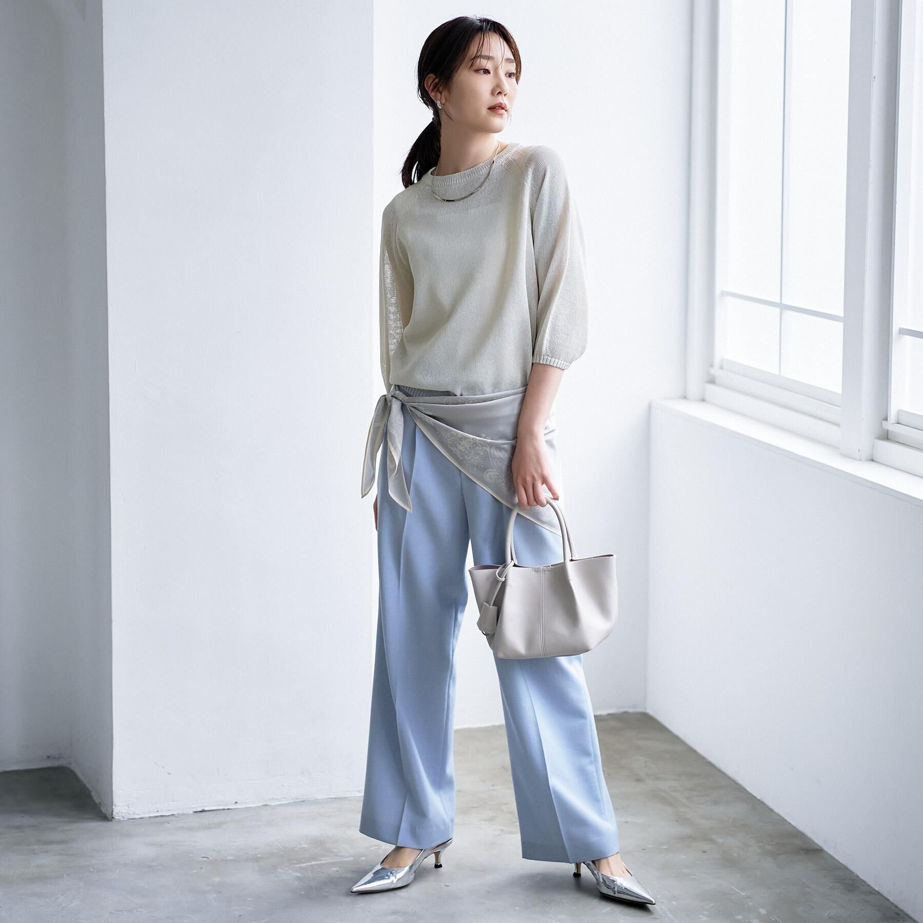 UNTITLED「【洗える/ゆったり】クルーネックドライニット」|ニット・セーター|