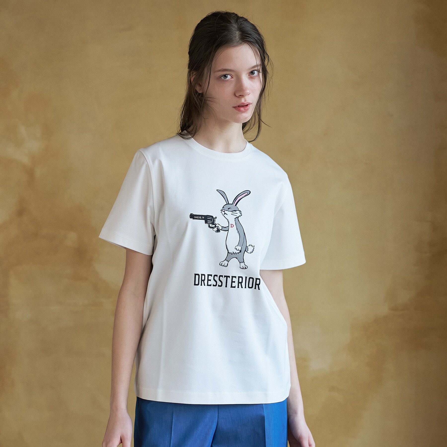DRESSTERIOR「【接触冷感／抗菌防臭／消臭】アイスクリアコットン ピストルラビットT」|Tシャツ・カットソー|