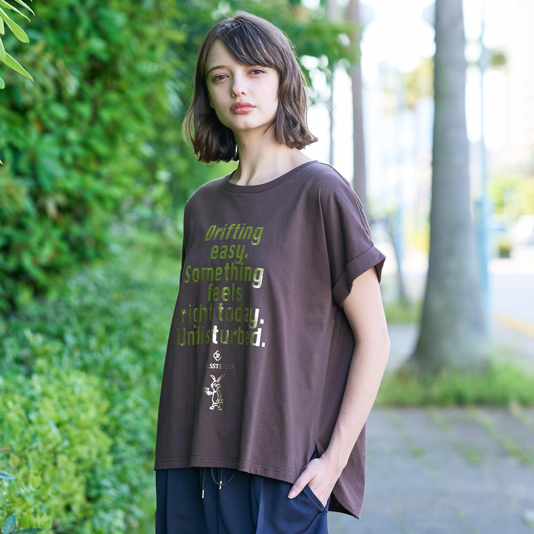 DRESSTERIOR「◆【箔ロゴ】箔プリントドルマンスリーブ Tシャツ」|Tシャツ・カットソー|