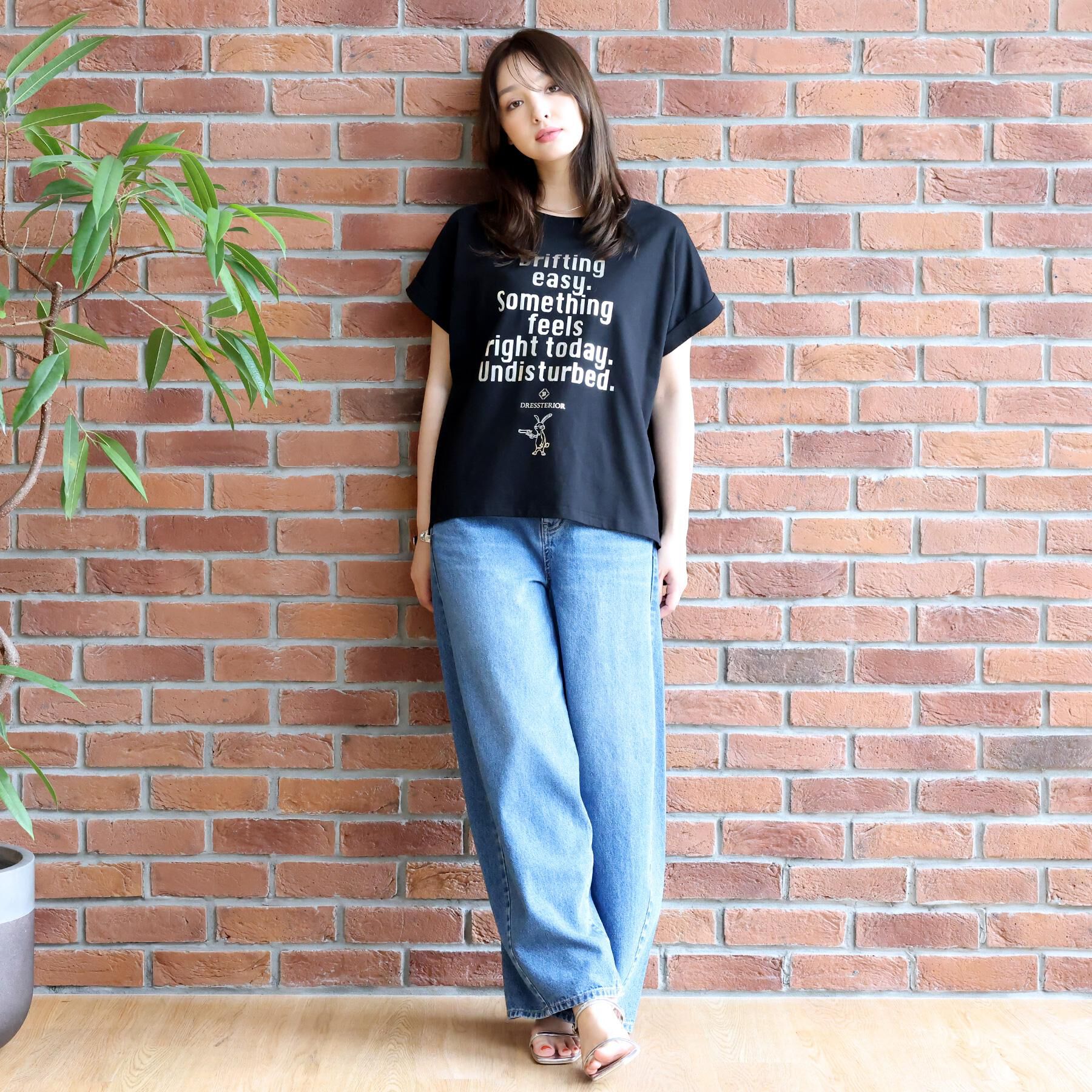 DRESSTERIOR「◆【箔ロゴ】箔プリントドルマンスリーブ Tシャツ」|Tシャツ・カットソー|