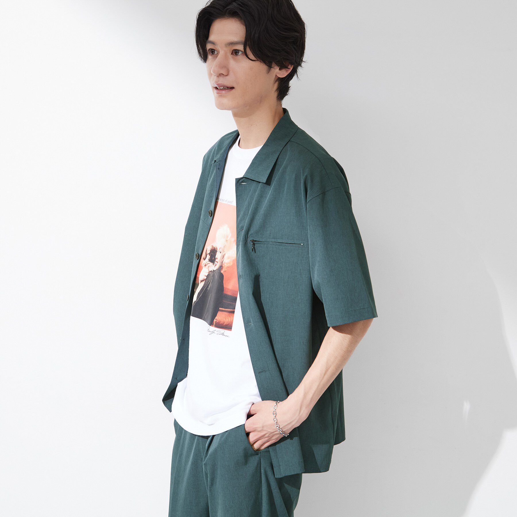 THE SHOP TK「【吸水速乾／接触冷感／防シワ／マシンウォッシャブル】ハイドロクール 半袖シャツ」|シャツ・ブラウス|