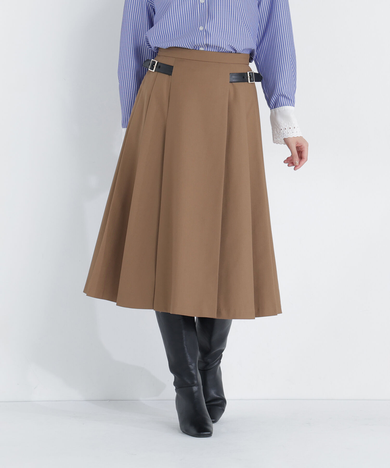  「＜CanCam.jp掲載＞サイドベルトプリーツスカート」|スカート|