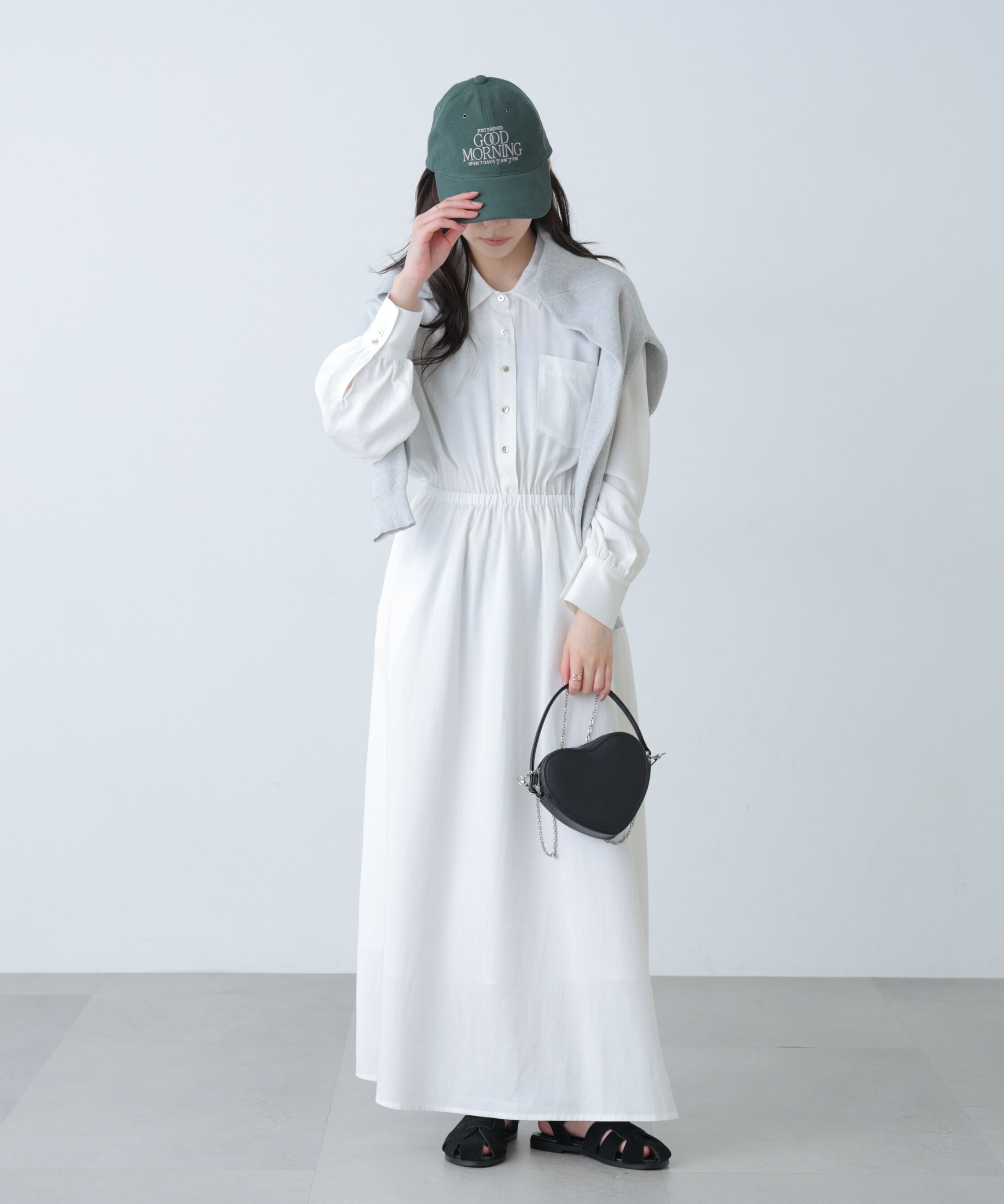  「ロングシャツワンピース」|ワンピース|オフ