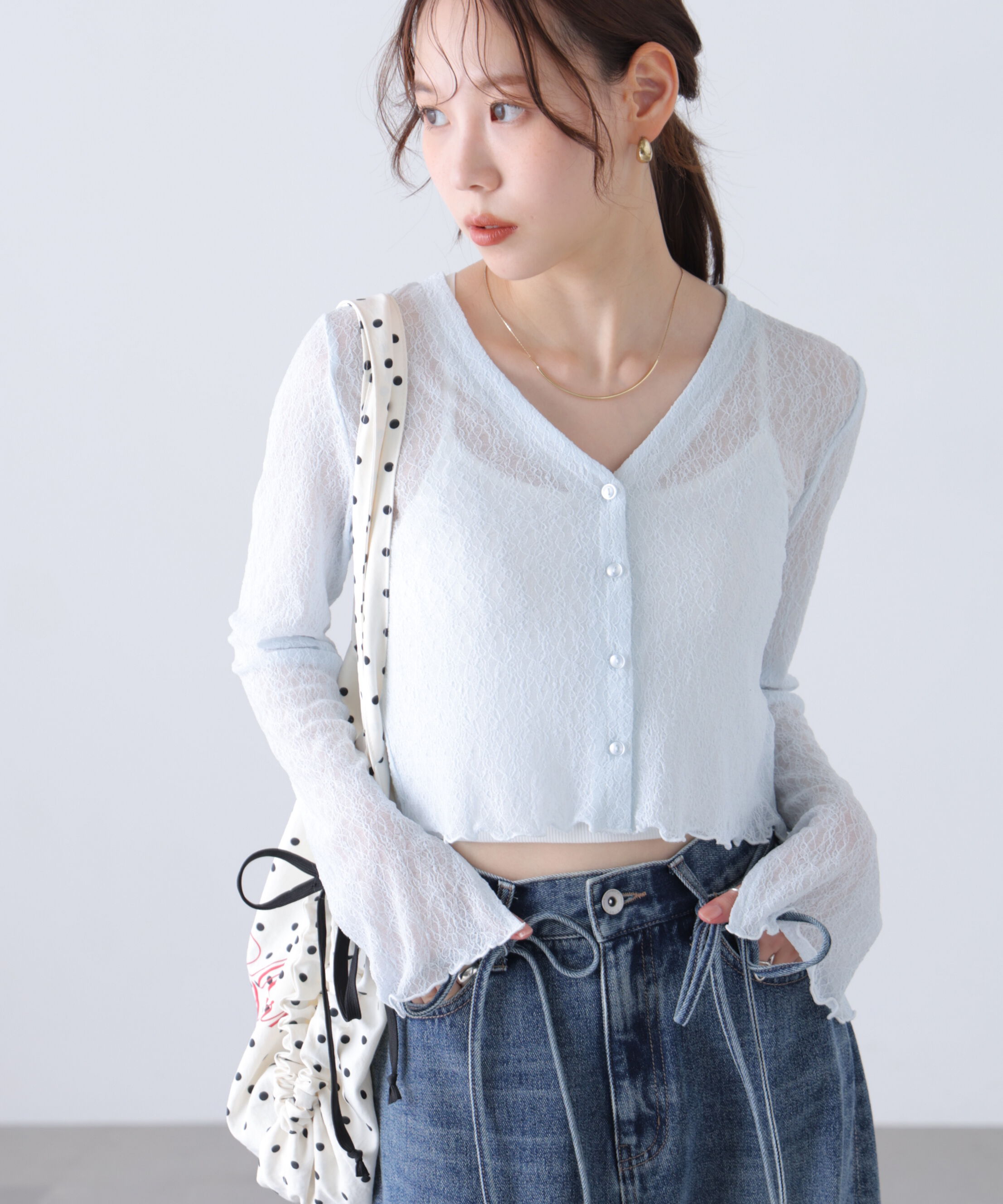  「シアーチュールレースカーディガン」|Tシャツ・カットソー|