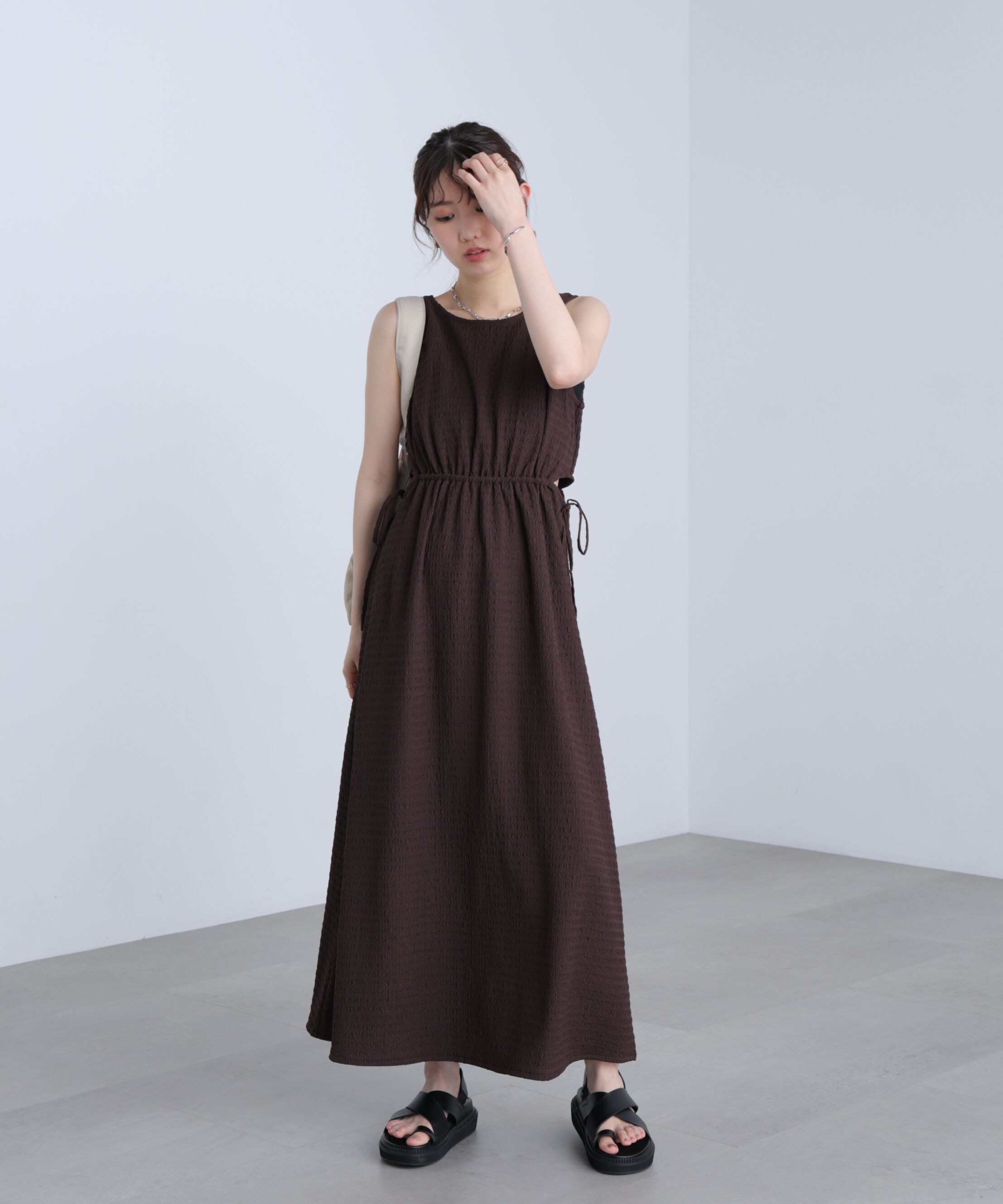  「サイドカットノースリカットソーワンピース」|ワンピース|